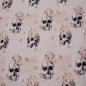 Preview: Baumwoll Jersey Totenköpfe mit Blumen auf Hellrosa